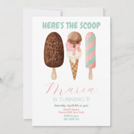 Roze Waterverf Hier is de scoop Verjaardag Kaart