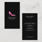 Roze Waterverf High Hiel Visitekaartje (Voorkant / Achterkant)