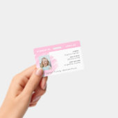 Roze Waterverf Homeschool Student ID Badge (Handheld)