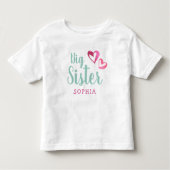 Roze Waterverf hoort grote zuster monogram bij Kinder Shirts (Voorkant)