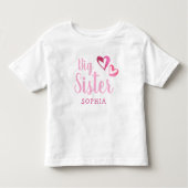Roze Waterverf hoort grote zuster monogram bij Kinder Shirts (Voorkant)