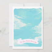 Roze Waterverf Hot Air Ballon Baby shower Kaart (Achterkant)