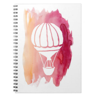 Roze Waterverf Hot Air ballon Notitieboek