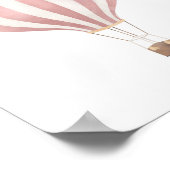 Roze Waterverf Hot Air Ballon Nursery Poster (Hoek)