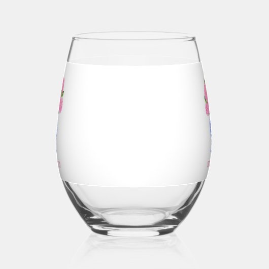 Roze Waterverf Hydrangeas Chinoiserie Custom Wijnglas Zonder Voet (Links)