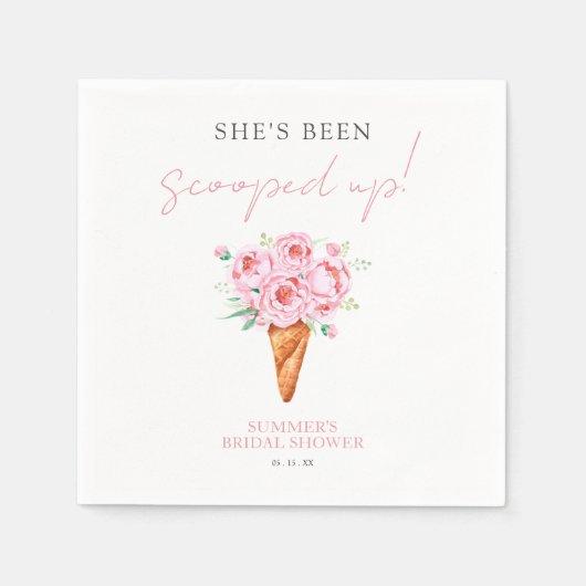 Roze Waterverf Ijs Bridal Shower Servet (Voorkant)