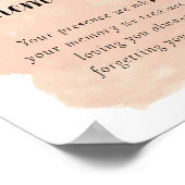 Roze Waterverf 'In Loving Memory' Bruiloft Poster (Hoek)