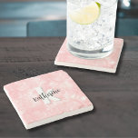 Roze Waterverf Initiaal Monogram Stenen Onderzetter<br><div class="desc">Een zacht blozend roze waterverf achtergrond biedt het doek voor een schattig en eigentijds monogram stenen onderzetter, met initialen en naam. Het zwart-witte kleurenpalet van het monogram, bestaande uit schone moderne lettertypen gemengd met een scriptlettertype, straalt een eenvoudige maar leuke charme uit. Of je je voornaam of achternaam wilt gebruiken,...</div>