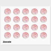 Roze Waterverf Je bent uitgenodigd Envelope Seals Ronde Sticker (Vel)