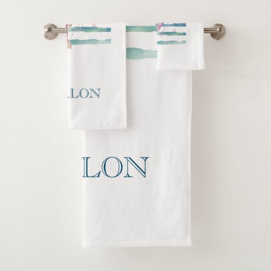 Roze Waterverf JELLYFISH Beach Coastal AVALON Bad Handdoek (Insitu)