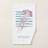 Roze Waterverf JELLYFISH Beach Coastal AVALON Bad Handdoek (Handdoek)