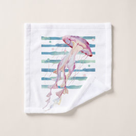Roze Waterverf JELLYFISH Beach Coastal AVALON Bad Handdoek