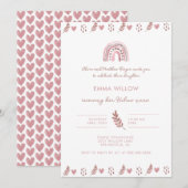 Roze Waterverf Joodse Baby Nobelprijsvraag Kaart (Voorkant / Achterkant)