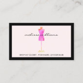 Roze Waterverf Jurk Mannequin Poshmark Verkoper II Visitekaartje (Voorkant)