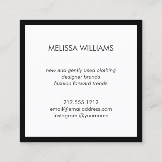 Roze Waterverf Jurk Mannequin Poshmark Verkoper Vierkante Visitekaartje (Achterkant)