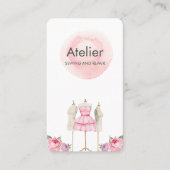 Roze Waterverf Jurk Mannequin Visitekaartje (Voorkant)