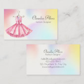 Roze Waterverf Jurk Mode Designer Visitekaartje (Voorkant / Achterkant)