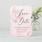 Roze Waterverf kalligrafie Bieden de data op Kaart (Staand voorkant)