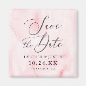 Roze Waterverf kalligrafie Bieden de data op Magneet (Voorkant)