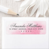Roze waterverf kalligrafie scriptadres etiket (Insitu)