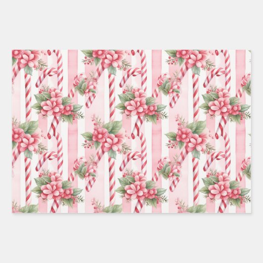 Roze waterverf kerst inpakpapier vel (Voorkant 2)