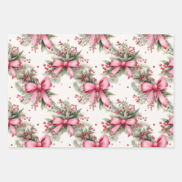 Roze waterverf kerst inpakpapier vel