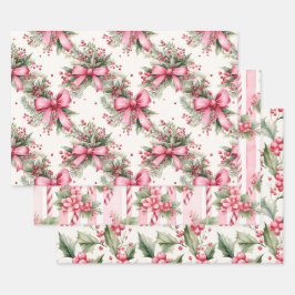 Roze waterverf kerst inpakpapier vel