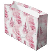 Roze Waterverf kerstbomen Groot Cadeauzakje (Achterkant Gekanteld)