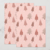 Roze waterverf kerstboom illustratie feestdagenkaart (Voorkant / Achterkant)