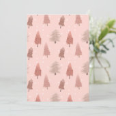 Roze waterverf kerstboom illustratie feestdagenkaart (Staand voorkant)