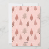 Roze waterverf kerstboom illustratie feestdagenkaart (Achterkant)