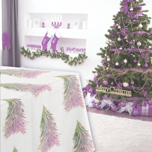 Roze Waterverf kerstboom Tafelkleed