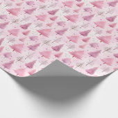 Roze Waterverf Kerstboom Woodland Pattern Cadeaupapier (Hoek)