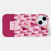 Roze Waterverf kerstboompatroon Case-Mate iPhone Case (Achterkant (horizontaal))