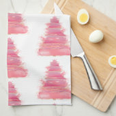 Roze Waterverf kerstboomthee Theedoek (Quarter Fold)