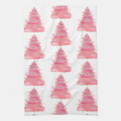 Roze Waterverf kerstboomthee Theedoek (Verticaal)