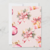 Roze Waterverf Kerstfeest Kaart (Achterkant)