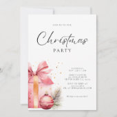 Roze Waterverf Kerstfeest Kaart (Voorkant)