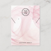 Roze Waterverf Ketting oorringen Kaart Contactkaartje (Voorkant)