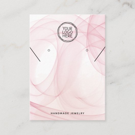 Roze Waterverf Ketting oorringen Kaart Contactkaartje (Voorkant)