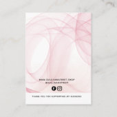 Roze Waterverf Ketting oorringen Kaart Contactkaartje (Achterkant)