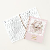 Roze  Waterverf Keuken Familierecept Notitieboek (Binnen)