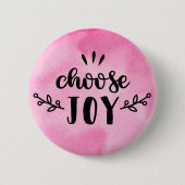 Roze waterverf - Kies vreugde Ronde Button 5,7 Cm (Voorkant)
