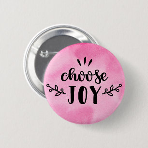 Roze waterverf - Kies vreugde Ronde Button 5,7 Cm