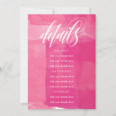 Roze Waterverf Kisses Bachelorette Weekend Kaart (Achterkant)