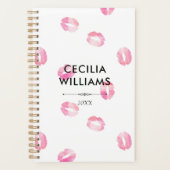 Roze Waterverf Kisses - Naam Planner (Voorkant)
