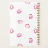 Roze Waterverf Kisses - Naam Planner (Achterkant)