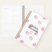 Roze Waterverf Kisses - Naam Planner (Display)