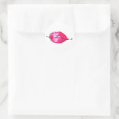 Roze Waterverf Kisses Ronde Sticker (Tas)