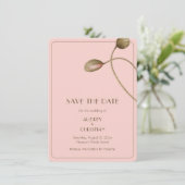 Roze Waterverf Klaproos Bruiloft Save The Date (Staand voorkant)